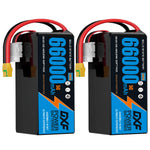 DXF 6S 22.2V 60000mAh 5C Soft Case LiPo Battery with 8AWG Wire for Toy Cars, Boats, UAVs & Drones (1-6 Pack)