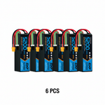 DXF 6S 22.2V 5200mAh 80C Softcase LiPo Battery with XT60 & 10AWG Wire for 1/8 RC Cars (1-6 Pack)