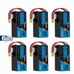 DXF 6S 22.2V 60000mAh 5C Soft Case LiPo Battery with 8AWG Wire for Toy Cars, Boats, UAVs & Drones (1-6 Pack)