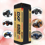 DXF LiPo Battery 4S HV 15.2V 6500mAh 150C Graphene NGP Gold Version with 5mm Bullet / EC5 / T / TRX / XT60 / XT90 / XT150 / Q8s Plug for RC 1/8 1/5 Scale Car Buggy Truggy Racing