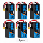 DXF SEMI-SOLID 6S 22.2V 18000mAh 10C Soft Case LiPo Battery with 8AWG Wire for UAVs & Drones (1-6 Pack)
