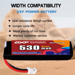 DXF 1S 3.8V 530mAh 90C LiPo Battery for FPV Micro Drones (PH2.0 / JST / XT30 / SM / XT60 / EC5 / XT90 Options)