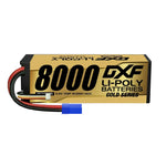 DXF 3S 11.4V 8000mAh 140C Graphene Hardcase LiPo Battery with EC5 Plug for 1/8 1/10 RC Cars, Trucks, Buggies (1-6 Pack Available)
