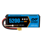 DXF 4S 14.8V 5200mAh 80C Hardcase LiPo Battery with XT90 & 10AWG Wire for RC Cars (1-6 Pack)