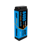 DXF BLUE 2S HV 7.6V 8400mAh 140C Graphene Slim Hardcase LiPo with 5mm to Deans/T-Plug & 10AWG Wire (1-6 Pack)