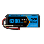 DXF 3S 11.1V 6200mAh 80C Graphene Hardcase LiPo Battery with Deans/T-Plug & 10AWG Wire (1-6 Pack)