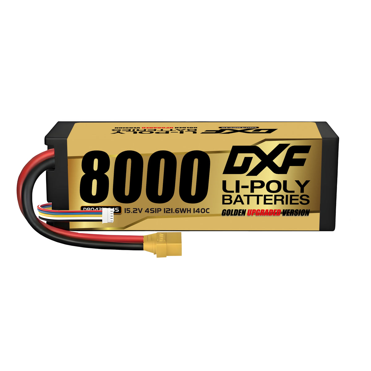 DXF 4S HV 15.2V 8000mAh 140C Graphene Hardcase LiPo Battery with XT90/EC5 & 10AWG Wire (1-6 Pack)