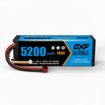 DXF 3S 11.1V 5200mAh 100C Hardcase LiPo Battery with 10AWG Deans for 1/8 1/10 RC Cars, Trucks, Buggies (2 Pack Available)