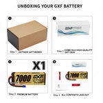 DXF GOLD VERSION 4S 14.8V 7000mAh 100C Graphene Hardcase LiPo Battery with 10AWG EC5 Plug for RC Car Truck (1-6 Pack)