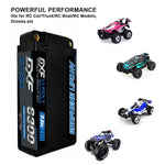 DXF Lipo Battery 2S 7.6V 6300mAh 140C Shorty 5MM Hardcase Battery Graphene Battery for RC Truck Drone 1/10 1/8 Scale Traxxas Slash 4x4 RC Car Buggy Truggy