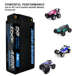 DXF LiPo Battery 2S HV 7.6V 4800mAh 140C Graphene Gray with 5mm Bullet / EC5 / T / TRX / XT60 / XT90 / XT150 / Q8s Plug for RC 1/10 Touring Car Racing