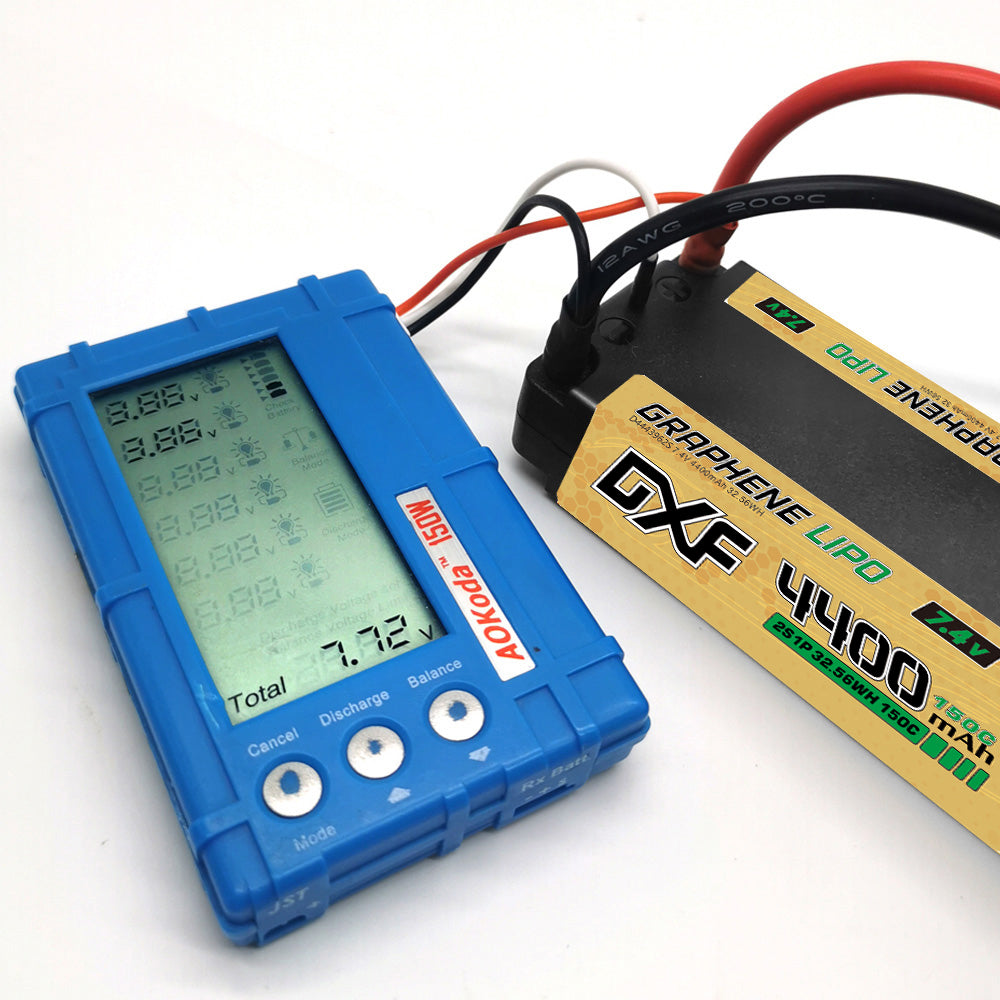 DXF LiPo Battery 2S 7.4V 4400mAh 140C Graphene Gray NGP Plus Gold Version with 5mm Bullet / EC5 / T / TRX / XT60 / XT90 / XT150 / Q8s Plug for RC 1/10 Touring Car Racing
