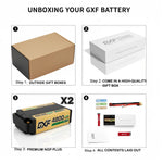 DXF 2S 7.6V 4800mAh 140C Shorty Hardcase LiPo Battery with 5mm Bullet to Deans T-Plug for 1/10 RC Buggies, Cars (1-6 Pack Available)