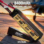 DXF Lipo Battery 12S 44.4V 8400mAh 140C GoldSeries Graphene Softcase with EC5 / T / TRX / XT60 / XT90 / XT150 / Q8s Plug for RC 1/8 1/10 Buggy Truck Car Off-Road Drone