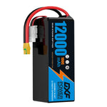 DXF 6S 22.8V 12000mAh 100C Soft Case LiPo Battery with 8AWG Wire for Toy Cars, Boats, UAVs & Drones (1-6 Pack)