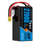 DXF SEMI-SOLID 14S 51.8V 27000mAh 5C Soft Case LiPo Battery with 8AWG Wire for Toy Cars, Boats, UAVs & Drones (1-6 Pack)