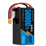 DXF SEMI-SOLID 12S 46.2V 50000mAh 15C Soft Case LiPo Battery with 8AWG Wire for Toy Cars, Boats, UAVs & Drones (1-6 Pack)