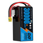 DXF SEMI-SOLID 6S 22.2V 30000mAh 5C Soft Case LiPo Battery with 8AWG Wire for UAVs & Drones (1-6 Pack)