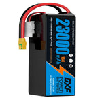DXF SEMI-SOLID 12S 46.2V 23000mAh 15C Soft Case LiPo Battery with 8AWG Wire for Toy Cars, Boats, UAVs & Drones (1-6 Pack)
