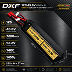 DXF Lipo Battery 12S HV 45.6V 7200mAh 140C GoldSeries Graphene Softcase with EC5 / T / TRX / XT60 / XT90 / XT150 / Q8s Plug for RC 1/8 1/10 Buggy Truck Car Off-Road Drone