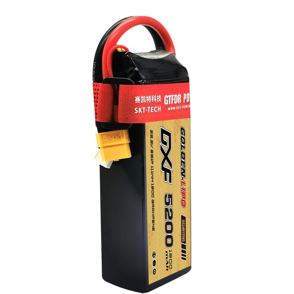 DXF Lipo Battery 6S 22.2V 5200mAh 150C Graphene Softcase with EC5 / T / TRX / XT60 / XT90 / XT150 / Q8s Plug for RC 1/8 1/10 Buggy Truck Car Off-Road Drone