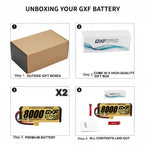 DXF Gold Version 3S HV 11.4V 8000mAh 140C Graphene Hardcase LiPo Battery with XT90 & 10AWG Wire (1-6 Pack)