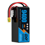 DXF 6S 22.8V 9400mAh 100C Soft Case LiPo Battery with 10AWG Wire for Toy Cars, Boats, UAVs & Drones (1-6 Pack)