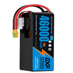 DXF SEMI-SOLID 12S 44.4V 46000mAh 10C Soft Case LiPo Battery with 8AWG Wire for Toy Cars, Boats, UAVs & Drones (1-6 Pack)