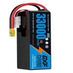 DXF 6S 22.2V 33000mAh 5C Soft Case LiPo Battery with 8AWG Wire for Toy Cars, Boats, UAVs & Drones (1-6 Pack)