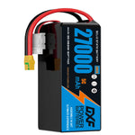 DXF SEMI-SOLID 12S 44.4V 27000mAh 5C Soft Case LiPo Battery with 8AWG Wire for UAVs & Drones (1-6 Pack)