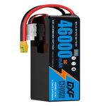 DXF SEMI-SOLID 14S 51.8V 46000mAh 5C Soft Case LiPo Battery with 8AWG Wire for Toy Cars, Boats, UAVs & Drones (1-6 Pack)