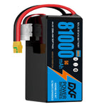 DXF 12S 44.4V 81000mAh 5C Soft Case LiPo Battery with 8AWG Wire for Toy Cars, Boats, UAVs & Drones (1-6 Pack)