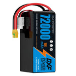 DXF 6S 23.1V 72000mAh 15C Soft Case LiPo Battery with 8AWG Wire for Toy Cars, Boats, UAVs & Drones (1-6 Pack)