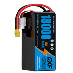 DXF 6S 23.1V 18000mAh 15C Soft Case LiPo Battery with 8AWG Wire for Toy Cars, Boats, UAVs & Drones (1-6 Pack)