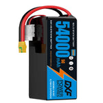 DXF SEMI-SOLID 14S 51.8V 54000mAh 5C Soft Case LiPo Battery with 8AWG Wire for Toy Cars, Boats, UAVs & Drones (1-6 Pack)