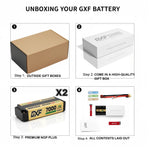 DXF 2S 7.6V 7000mAh 150C NGP PLUS Series HV LiPo Battery LCG Hardcase with 5mm Bullet to Deans Plug for 1/8 1/10 RC Racing Cars, Drones & Boats (1-6 Pack Available)