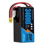 DXF SEMI-SOLID 14S 53.9V 34000mAh 15C Soft Case LiPo Battery with 8AWG Wire for Toy Cars, Boats, UAVs & Drones (1-6 Pack)
