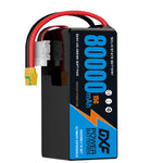 DXF SEMI-SOLID 14S 53.9V 80000mAh 15C Soft Case LiPo Battery with 8AWG Wire for Toy Cars, Boats, UAVs & Drones (1-6 Pack)