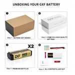 DXF GOLDEN-NGP PLUS 2S HV 7.6V 6600mAh 150C EFRA Hardcase LiPo Battery, 5mm Bullet to Deans T-Plug (1-6 Pack)