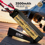 DXF Lipo Battery 12S 44.4V 3500mAh 150C GoldSeries Graphene Softcase with EC5 / T / TRX / XT60 / XT90 / XT150 / Q8s Plug for RC 1/8 1/10 Buggy Truck Car Off-Road Drone