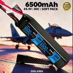 DXF LiPo Battery 12S 44.4V 6500mAh 80C Graphene Softcase Blue with EC5 / T / TRX / XT60 / XT90 / XT150 / Q8s Plug for RC 1/8 1/10 Buggy Truck Car Off-Road Drone