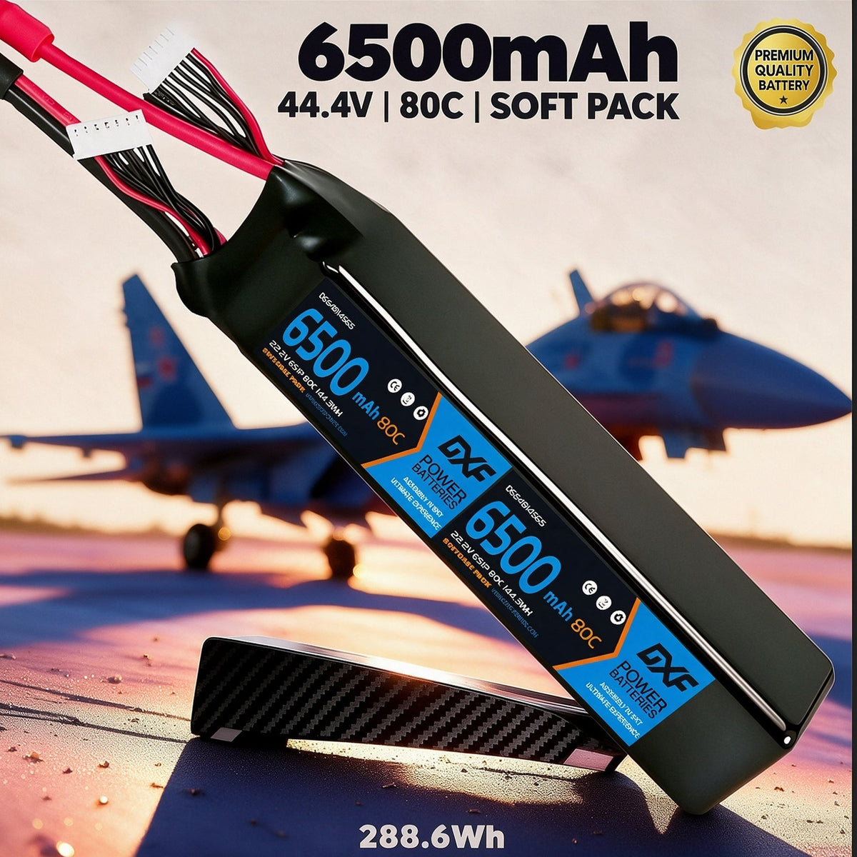 DXF LiPo Battery 12S 44.4V 6500mAh 80C Graphene Softcase Blue with EC5 / T / TRX / XT60 / XT90 / XT150 / Q8s Plug for RC 1/8 1/10 Buggy Truck Car Off-Road Drone