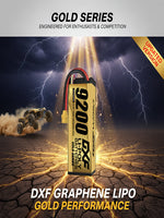 DXF GoldSeries 4S HV 15.2V 9200mAh 140C Graphene Hardcase LiPo Battery with XT90 & 10AWG Wire (1-6 Pack)