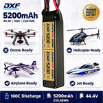 DXF Lipo Battery 12S 44.4V 5200mAh 100C GoldSeries Graphene Softcase with EC5 / T / TRX / XT60 / XT90 / XT150 / Q8s Plug for RC 1/8 1/10 Buggy Truck Car Off-Road Drone