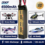DXF Lipo Battery 12S 44.4V 4500mAh 150C GoldSeries Graphene Softcase with EC5 / T / TRX / XT60 / XT90 / XT150 / Q8s Plug for RC 1/8 1/10 Buggy Truck Car Off-Road Drone