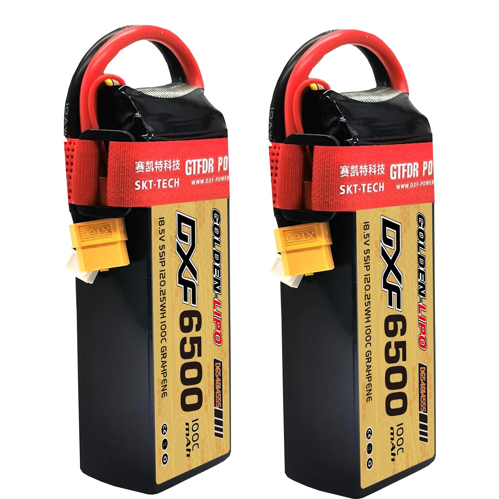DXF Lipo Battery 5S 18.5V 6500mAh 100C Graphene Softcase with EC5 / T / TRX / XT60 / XT90 / XT150 / Q8s Plug for RC 1/8 1/10 Buggy Truck Car Off-Road Drone