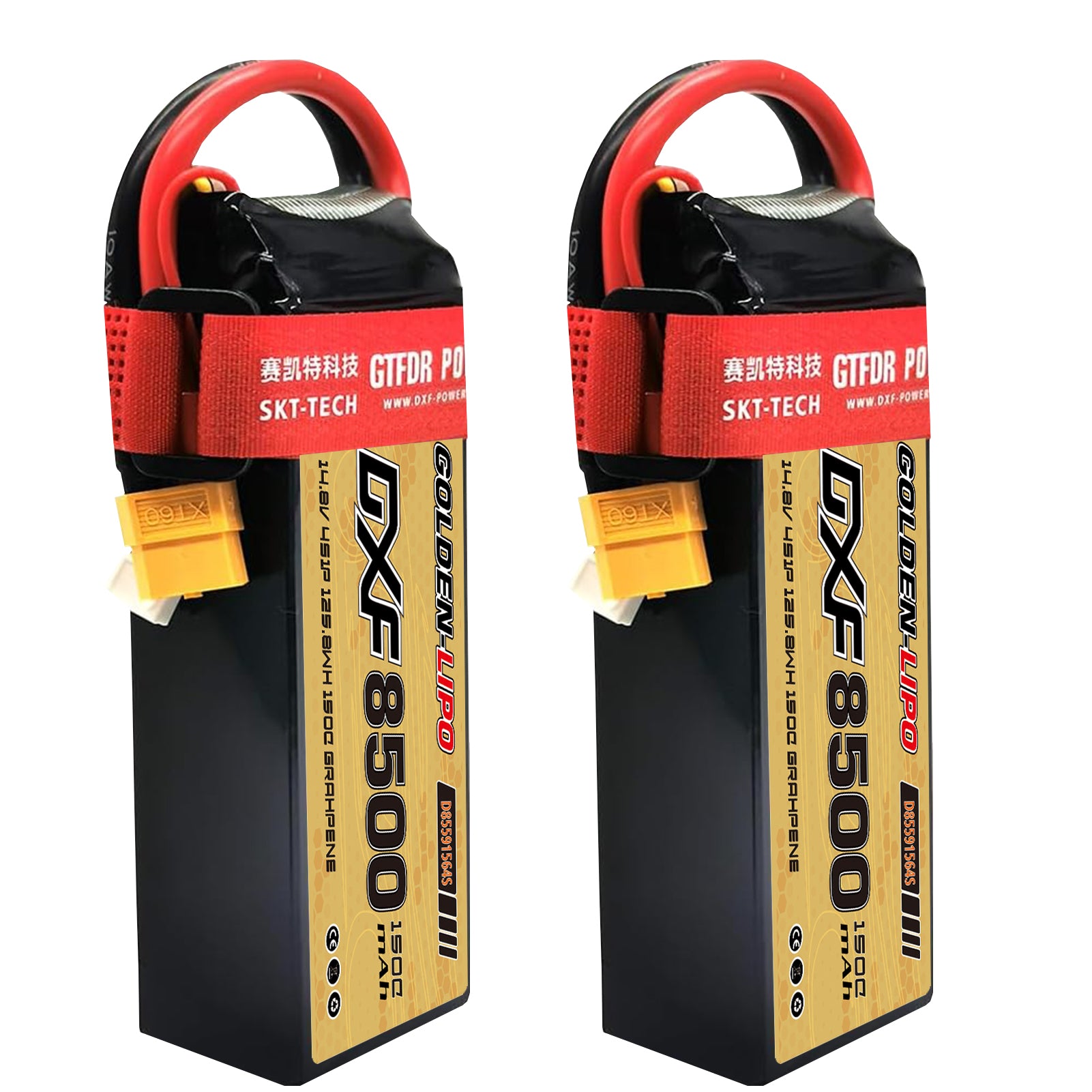 DXF LiPo Battery 4S 14.8V 8500mAh 150C Graphene Softcase with EC5 / T / TRX / XT60 / XT90 / XT150 / Q8s Plug for RC 1/8 1/10 Buggy Truck Car Off-Road Drone