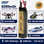 DXF Lipo Battery 12S 44.4V 4200mAh 150C GoldSeries Graphene Softcase with EC5 / T / TRX / XT60 / XT90 / XT150 / Q8s Plug for RC 1/8 1/10 Buggy Truck Car Off-Road Drone