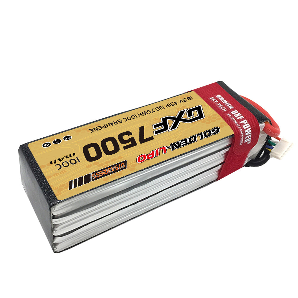 DXF Lipo Battery 5S 18.5V 7500mAh 100C Graphene Softcase with EC5 / T / TRX / XT60 / XT90 / XT150 / Q8s Plug for RC 1/8 1/10 Buggy Truck Car Off-Road Drone