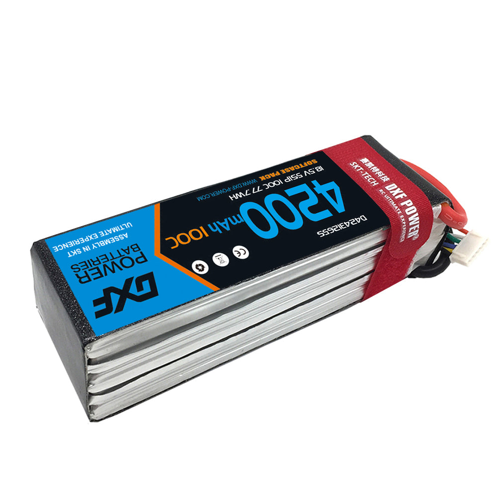 DXF Lipo Battery 5S 18.5V 4200mAh 100C GoldSeries Graphene Softcase with EC5 / T / TRX / XT60 / XT90 / XT150 / Q8s Plug for RC 1/8 1/10 Buggy Truck Car Off-Road Drone
